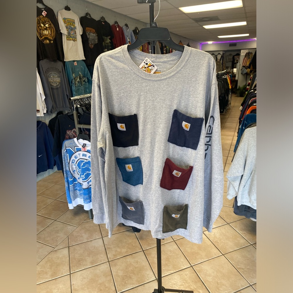 Reconstructed Patchwork Carhartt Long Sleeve Shir… - image 1